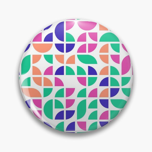 Item preview, Repeated asymmetrical mosaic with geometric shapes in bright neon color palette designed and sold by acidmit.