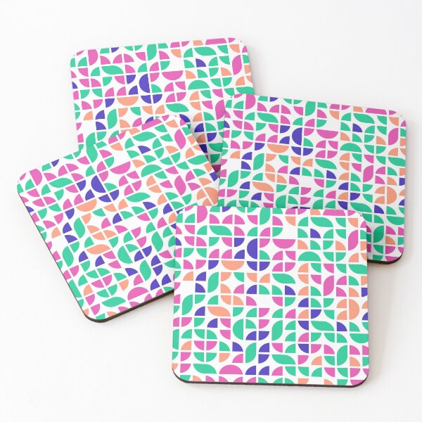 Item preview, Repeated asymmetrical mosaic with geometric shapes in bright neon color palette designed and sold by acidmit.