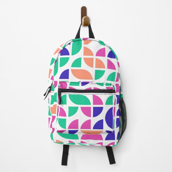Item preview, Repeated asymmetrical mosaic with geometric shapes in bright neon color palette designed and sold by acidmit.