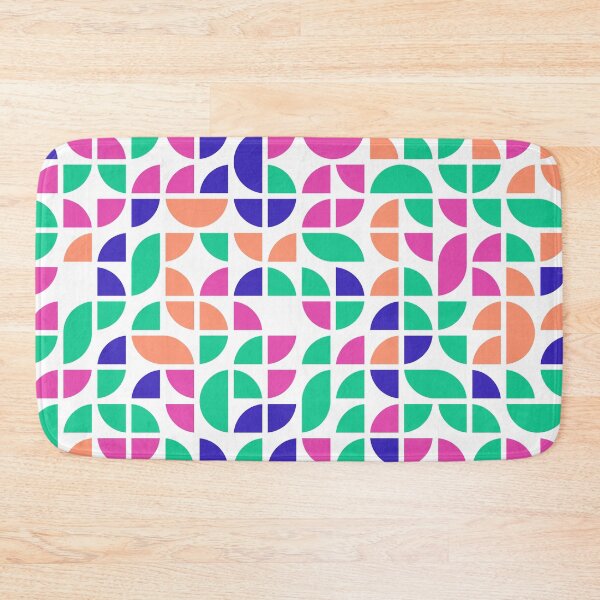 Item preview, Repeated asymmetrical mosaic with geometric shapes in bright neon color palette designed and sold by acidmit.