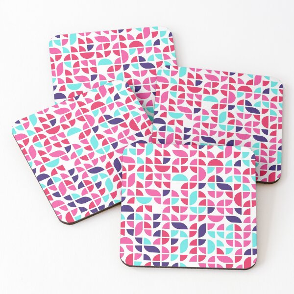 Item preview, Geometric shapes in bright neon color palette in repeated asymmetrical ornament designed and sold by acidmit.