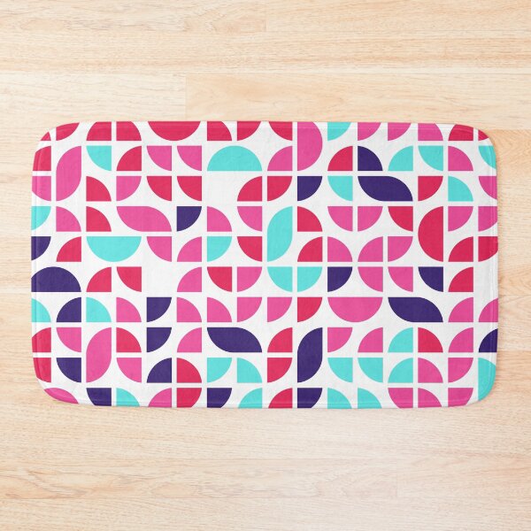Item preview, Geometric shapes in bright neon color palette in repeated asymmetrical ornament designed and sold by acidmit.