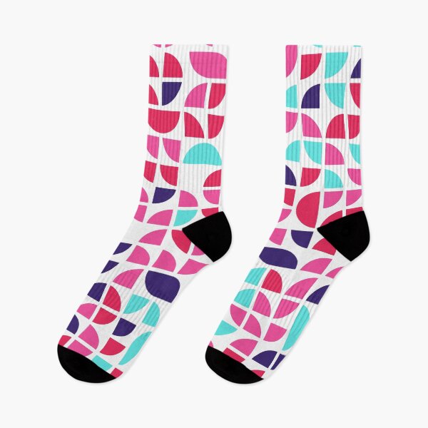 Item preview, Geometric shapes in bright neon color palette in repeated asymmetrical ornament designed and sold by acidmit.
