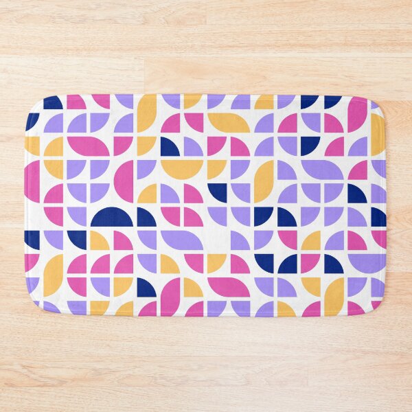 Item preview, Geometric shapes in repeated asymmetrical ornament in bright neon color palette designed and sold by acidmit.