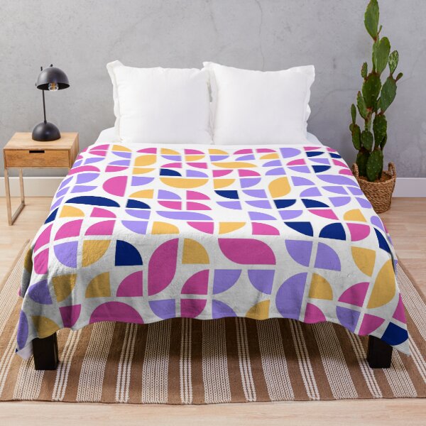 Item preview, Geometric shapes in repeated asymmetrical ornament in bright neon color palette designed and sold by acidmit.