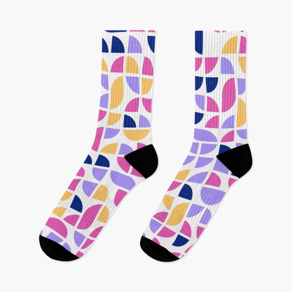 Item preview, Geometric shapes in repeated asymmetrical ornament in bright neon color palette designed and sold by acidmit.