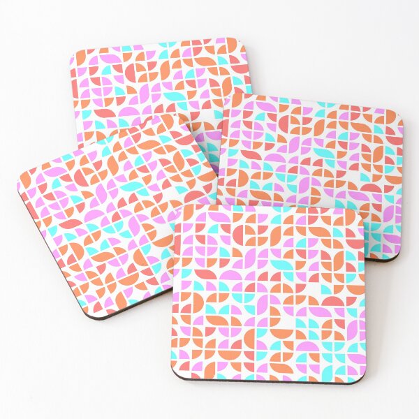 Item preview, Repeated asymmetrical ornament with geometric shapes in bright neon color palette designed and sold by acidmit.