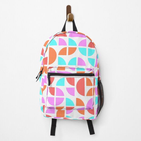 Item preview, Repeated asymmetrical ornament with geometric shapes in bright neon color palette designed and sold by acidmit.