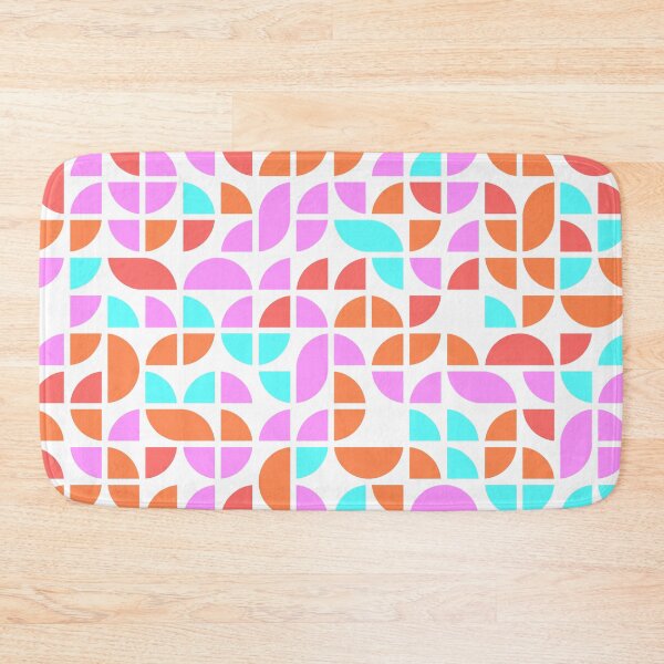 Item preview, Repeated asymmetrical ornament with geometric shapes in bright neon color palette designed and sold by acidmit.