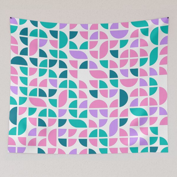 Item preview, Repeated asymmetrical ornament in bright neon color palette with geometric shapes designed and sold by acidmit.