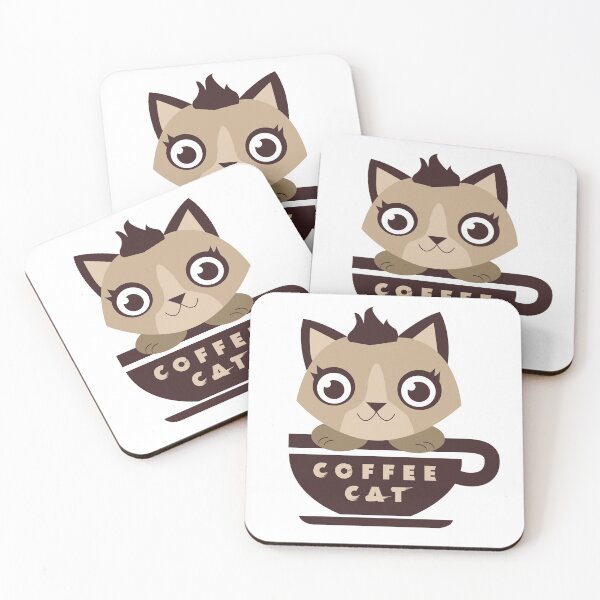 Item preview, Coffee Cat/Cat Art/Cat Gift/Coffee Gift/Love Cats designed and sold by burlybot.