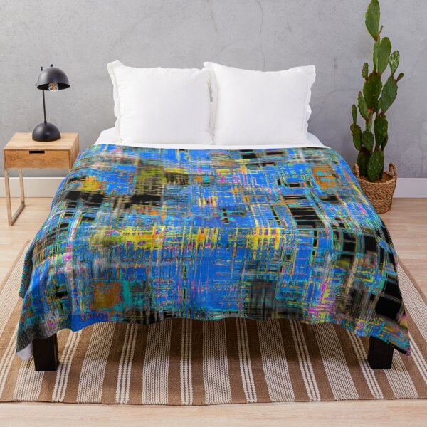 Item preview, geometric art texture abstract background in blue yellow black designed and sold by Mrvell.