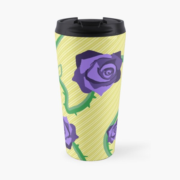 Purple Flower Pattern Travel Mug