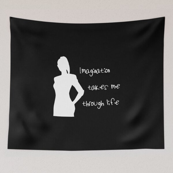 Artikelvorschau, Imagination Takes Me Through Life Phantasie Zitate Sprüche Shirt Weiß entworfen und verkauft von Paulina Vanlife.