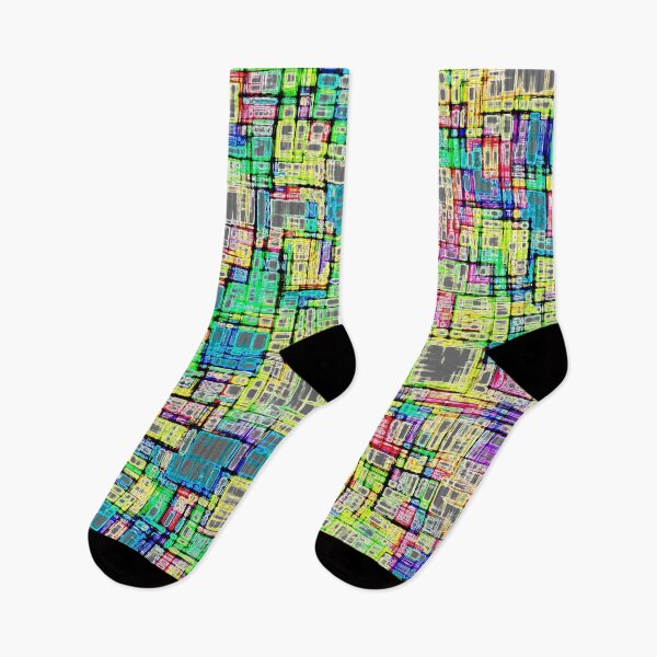 Item preview, geometric square shape abstract background in yellow green pink designed and sold by Mrvell.