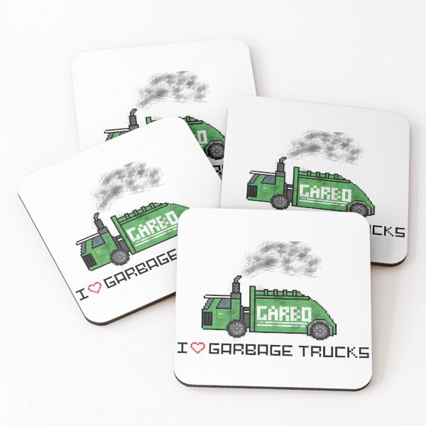 Item preview, I love garbage trucks pixel art stickers mug designed and sold by Mbad12.