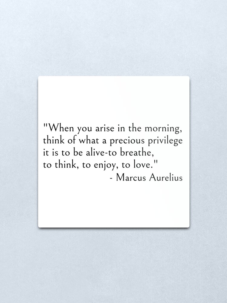 Alternate view of Marcus Aurelius, When you arise in the morning think of what a precious privilege it is to be alive Metal Print