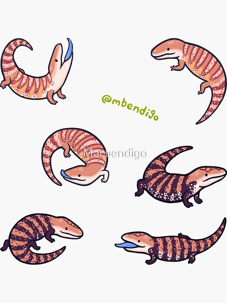 Thumbnail 3 of 3, Sticker, Blue Tongue Skink designed and sold by Macbendigo.
