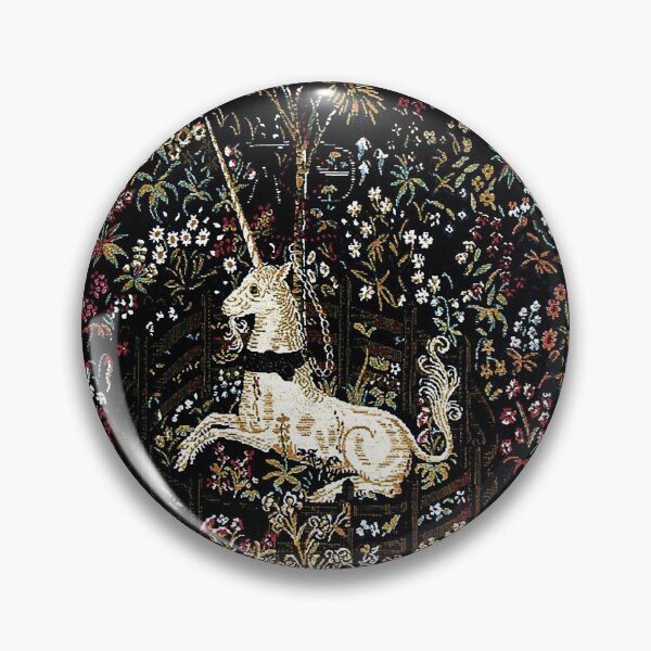 Item preview, The Unicorn in Captivity Black Floral Tapestry designed and sold by Epitome Girl.