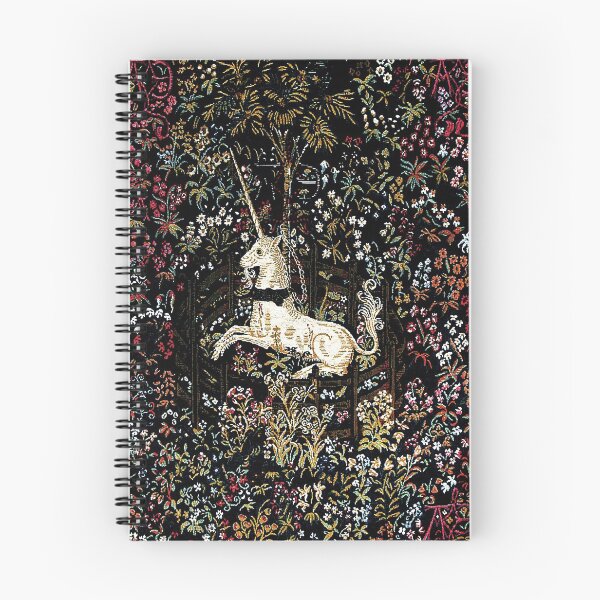 Item preview, The Unicorn in Captivity Black Floral Tapestry designed and sold by Epitome Girl.