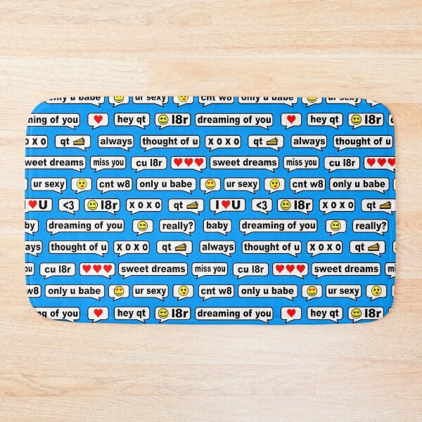 Item preview, flirty texts on blue designed and sold by B0red.