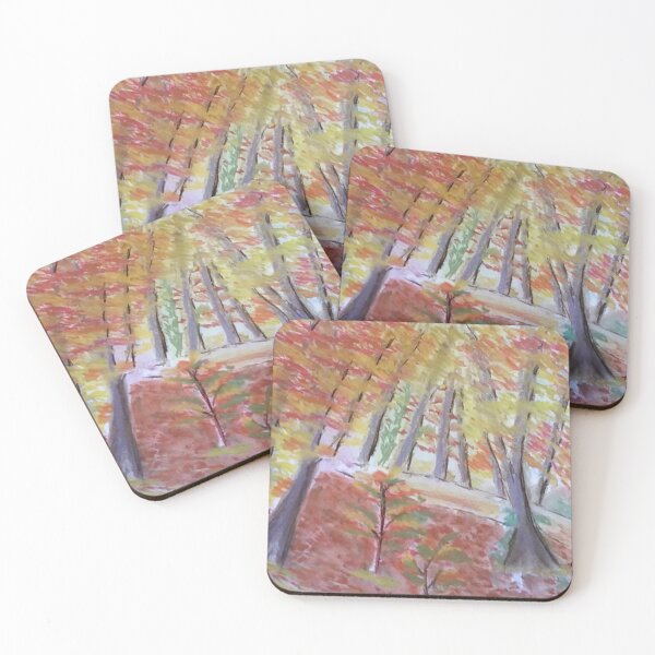 Item preview, The Narrow Path Abstract Pastel Autumn Nature Scene designed and sold by AliCatOriginals.