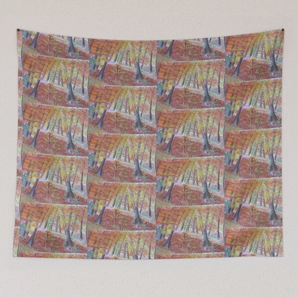 Item preview, The Narrow Path Abstract Pastel Autumn Nature Scene designed and sold by AliCatOriginals.
