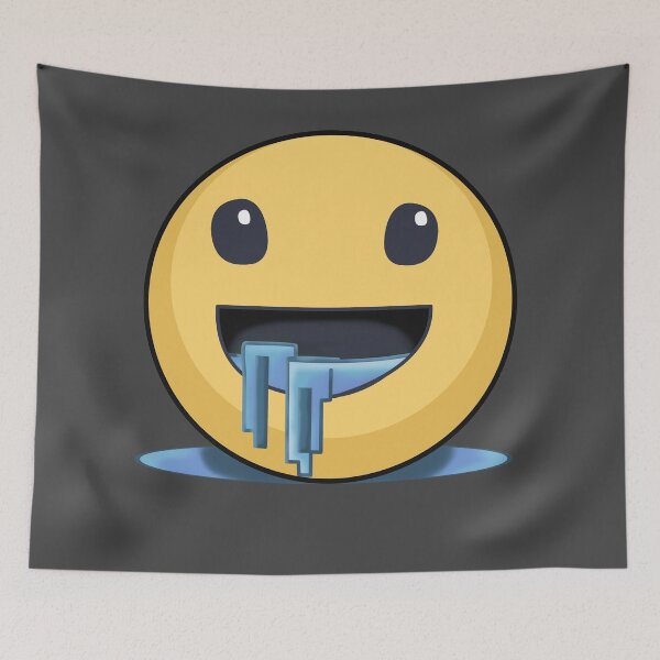 Item preview, drooling emoji - black designed and sold by ZiphGames.