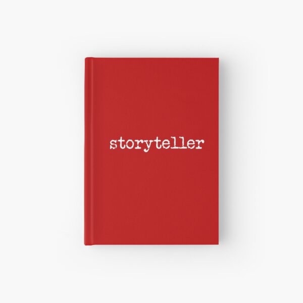 Item preview, storyteller in white on red designed and sold by TeaRoseWriter.