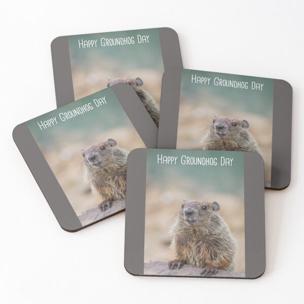 Item preview, Happy Groundhog Day adorable little Groundhog with text designed and sold by Rabbitti.