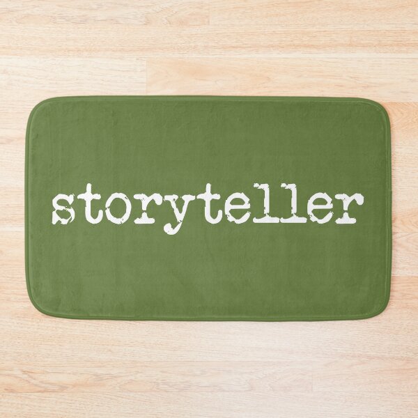 Item preview, storyteller in white on military green designed and sold by TeaRoseWriter.