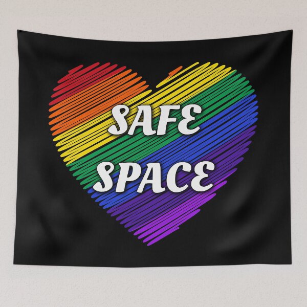 Item preview, Safe Space LGBTQ+ heart prideflag rainbow flag | support lgbtq youth designed and sold by LolioGifts.