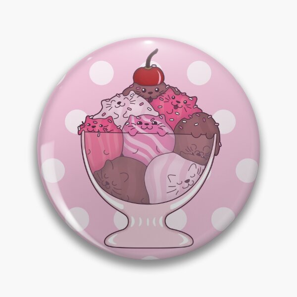 Item preview, Kawaii Kitten Icecream Sundae with Cherry and Sprinkles designed and sold by Hayley Adams.