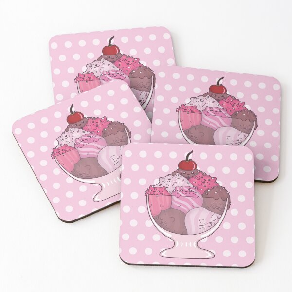 Item preview, Kawaii Kitten Icecream Sundae with Cherry and Sprinkles designed and sold by Hayley Adams.