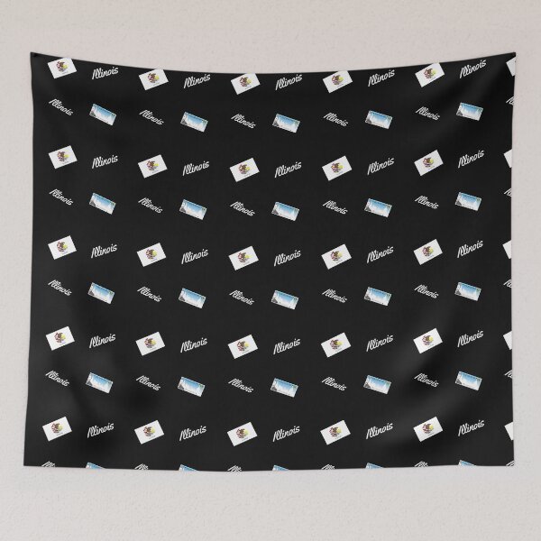 Item preview, Illinois Flag and License Plate Pattern designed and sold by Dude  Stuff.