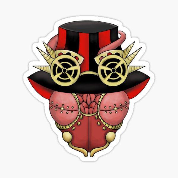 Steampunk Praying Mantis Sticker
