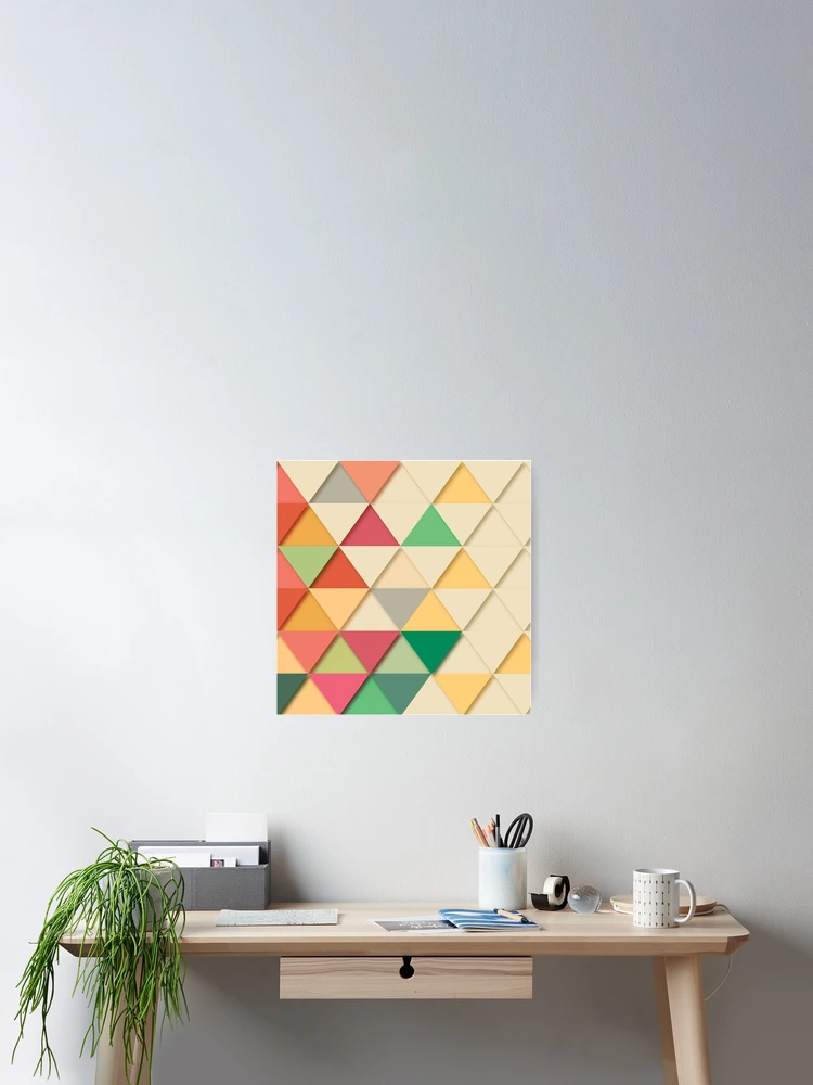 Thumbnail 2 of 3, Poster, Colorful Triangles Pattern designed and sold by Koala Closet.