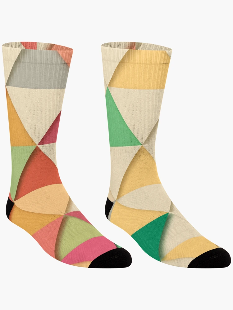 Thumbnail 3 of 5, Socks, Colorful Triangles Pattern designed and sold by Koala Closet.