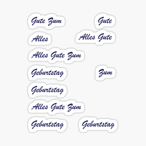 "Alles Gute Zum Geburtstag Blau " Sticker by STHogan Redbubble
