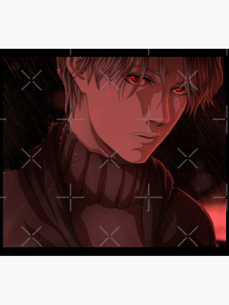 anime character dressed in a suit and cape with a red cape, johan liebert  mixed with alucard, official character art, handsome anime pose, johan  liebert mixed with dante - SeaArt AI