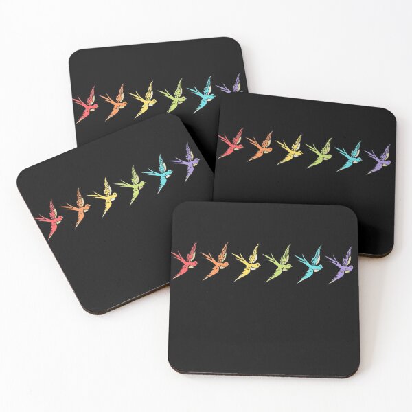 Item preview, rainbow barn swallows colorful birds designed and sold by TheWaterBirds.