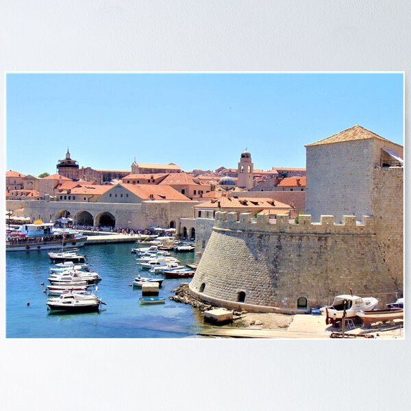 Item preview, View Of Dubrovnik Harbour and Old City Walls Croatia designed and sold by flyingracoon.