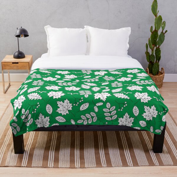 Item preview, White leaves and berries green pattern designed and sold by EngineerGoC.