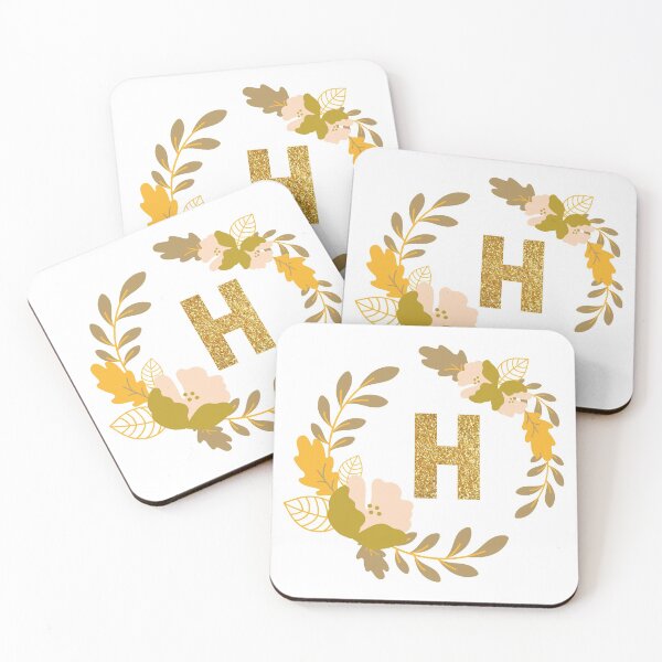 Item preview, Floral Letter H Gold designed and sold by LiveAndGlow.