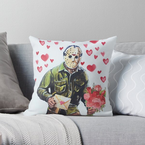 Funny Jason Love, Scary Funny Valentine, Funny Love, Horror Film Gift, I Love You, Happy Anniversary, Love Throw Pillow
