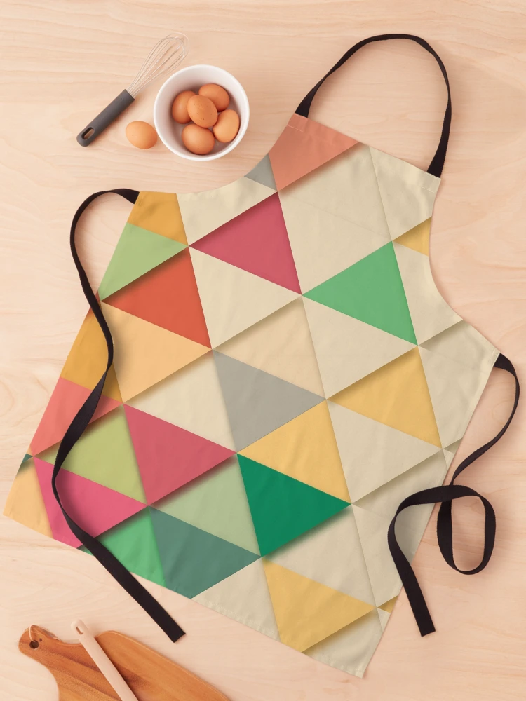 Thumbnail 1 of 6, Apron, Colorful Triangles Pattern designed and sold by Koala Closet.