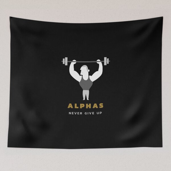 Item preview, Alphas Never Give Up Motivation Weight Lifting a Barbell designed and sold by Captivation.