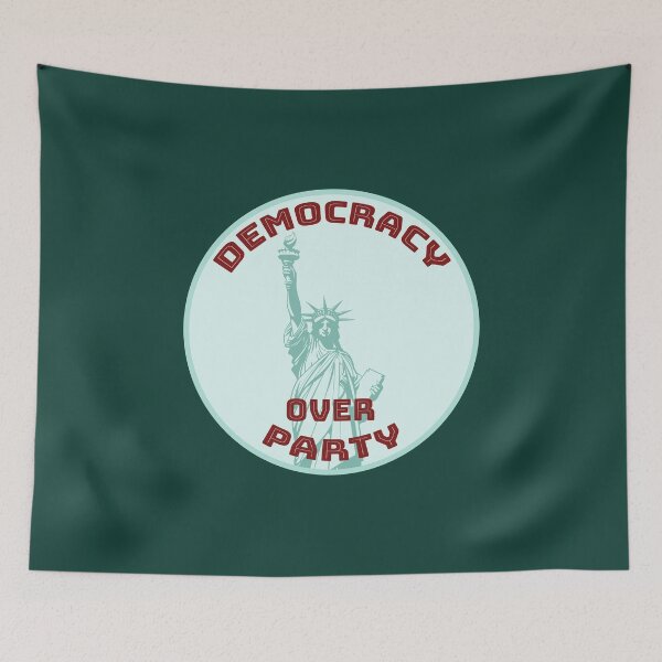Item preview, Democracy over Party [teal, red] designed and sold by bellatierra.