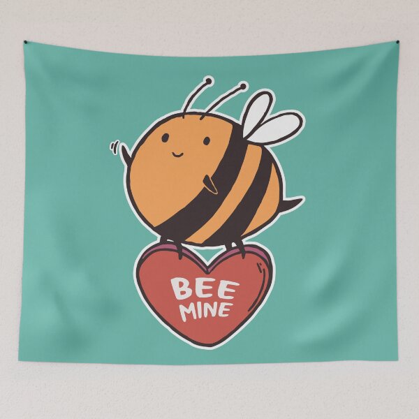 Item preview, Bee Mine | Cute Valentine Bee Carrying a Candy Heart designed and sold by SLAG-Creative.