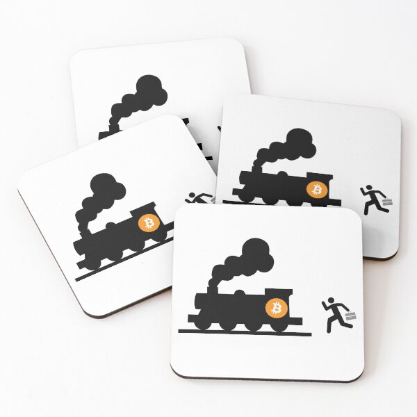 Item preview, bitcoin chasing the white train humor fun designed and sold by sex-sansbol.